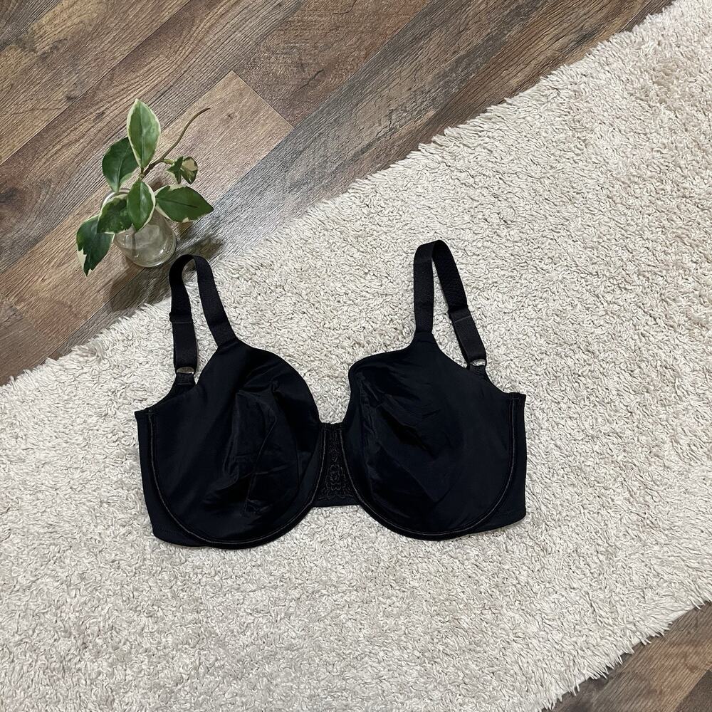 Vanity Fair Size 34H Black Lace Underwire Smoothing Unlined Bra